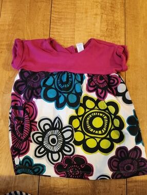 Tea Collection Pink & Multi Floral Casual Dress